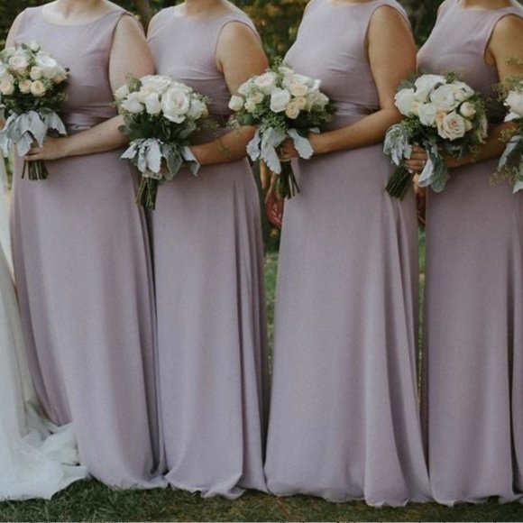 Lulus Mauve / Purple Bridesmaid Maxi Dress, with sash - Picture 1 of 5